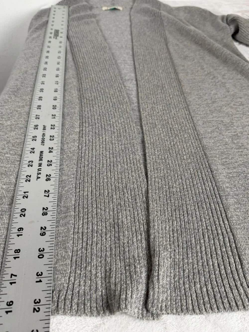 Andean Women's Gray Baby Alpaca Blend Open Front Duster Cardigan Sweater Medium